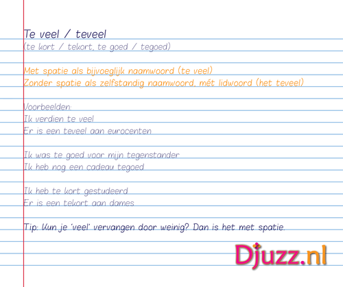 Taaltip te veel of teveel | Djuzz